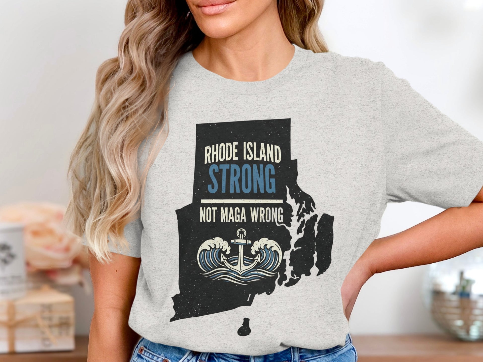 Rhode Island Strong Not Maga Wrong Graphic Tee product type