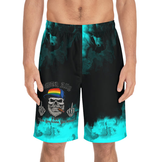 LGBTQ Pride Swim Shorts Unisex with Pockets Board Shorts with Bold Skull Design, Vibrant Beachwear, Summer Swim Trunks, Cool Men's Swimwear, Vacation Essentials, [...]