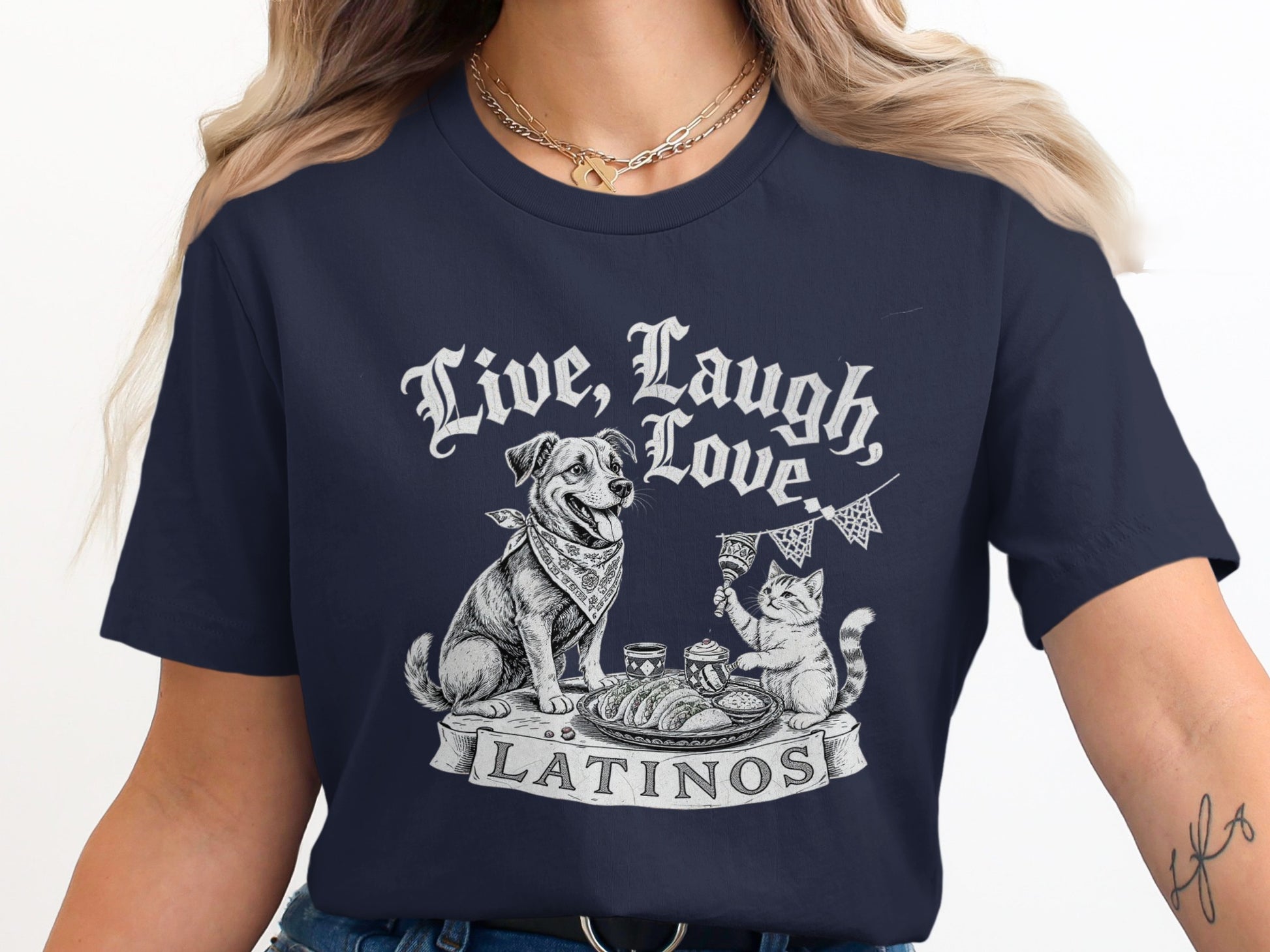 Live Laugh Love Latinos Printed T-shirt product