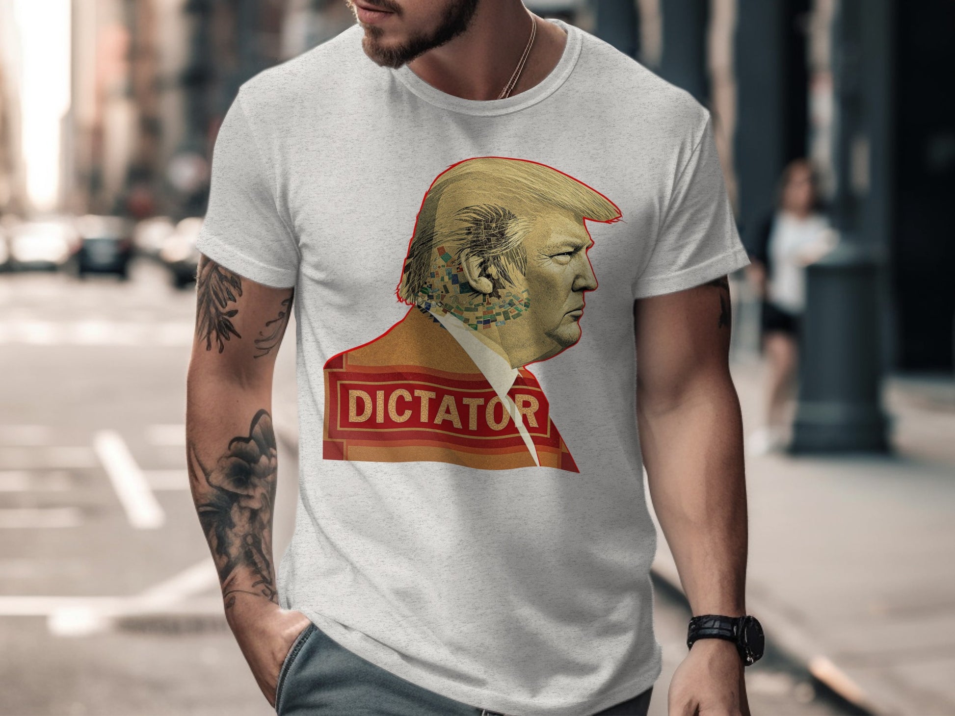 Dictator Graphic Tee with Person Profile T-shirt Product