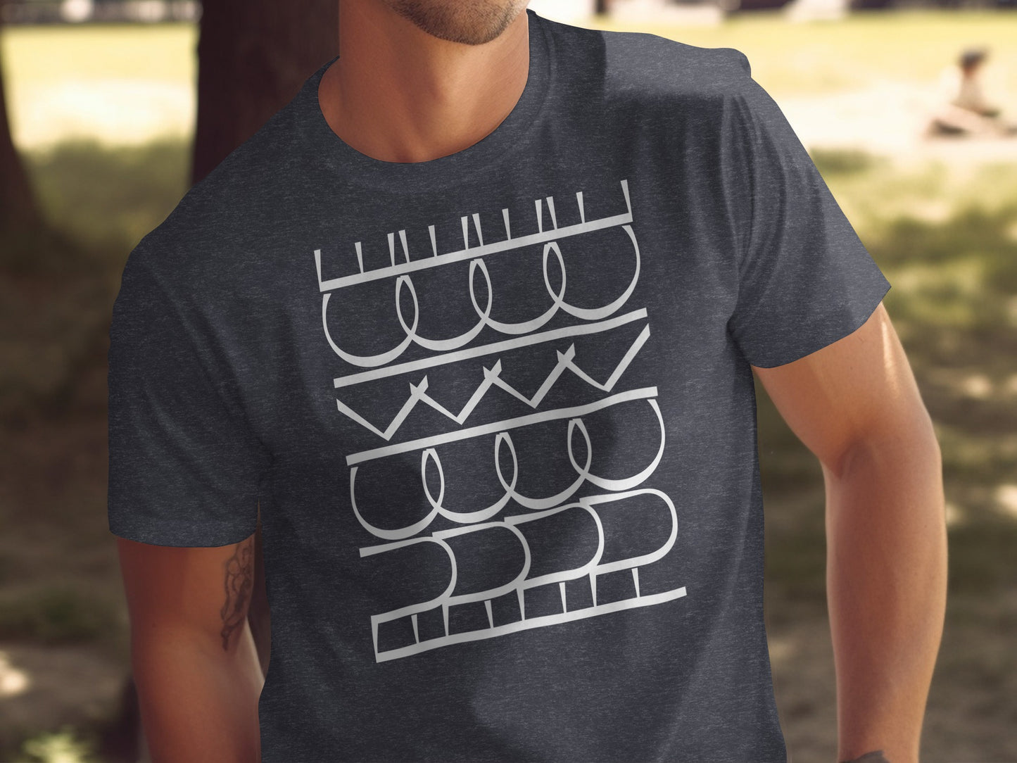 Geometric Pattern Design Charcoal Grey T-Shirt Product