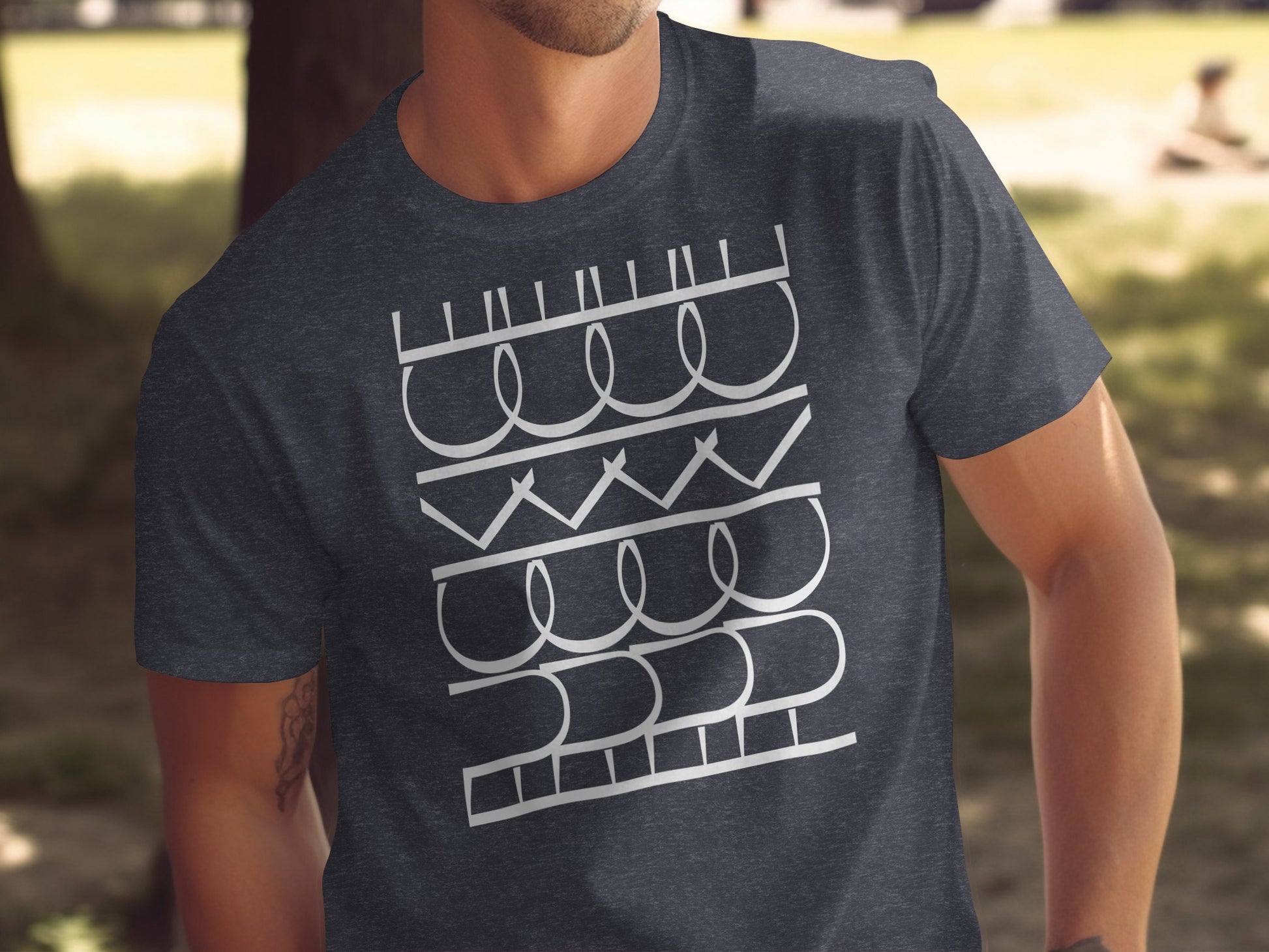 Geometric Pattern Design Charcoal Grey T-Shirt Product