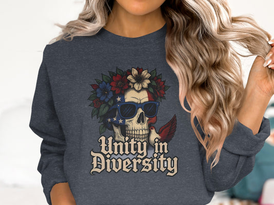 Unity in Diversity Skull Graphic Sweatshirt Product