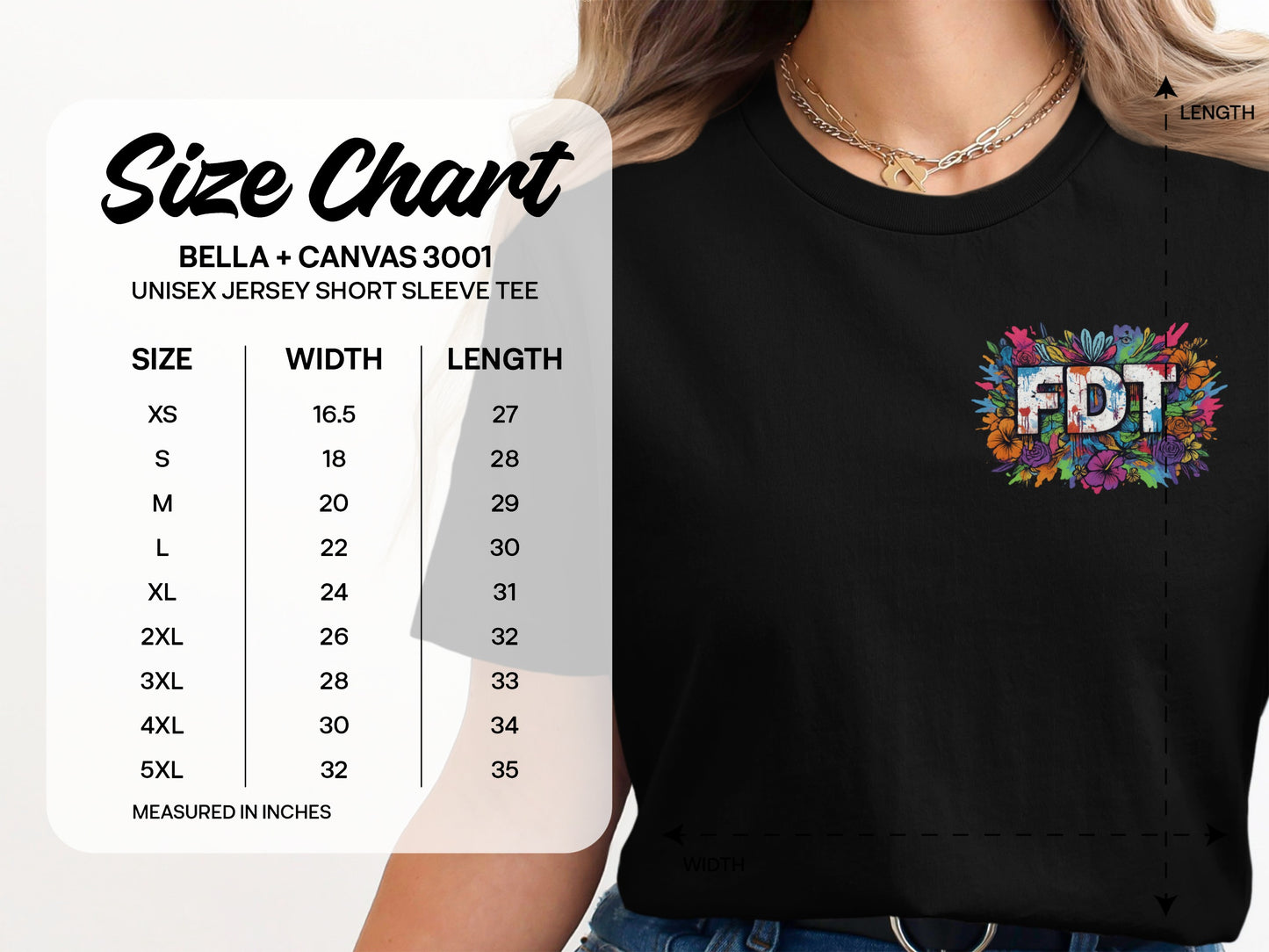 Colorful Floral FDT Graphic Unisex Jersey Short Sleeve Tee