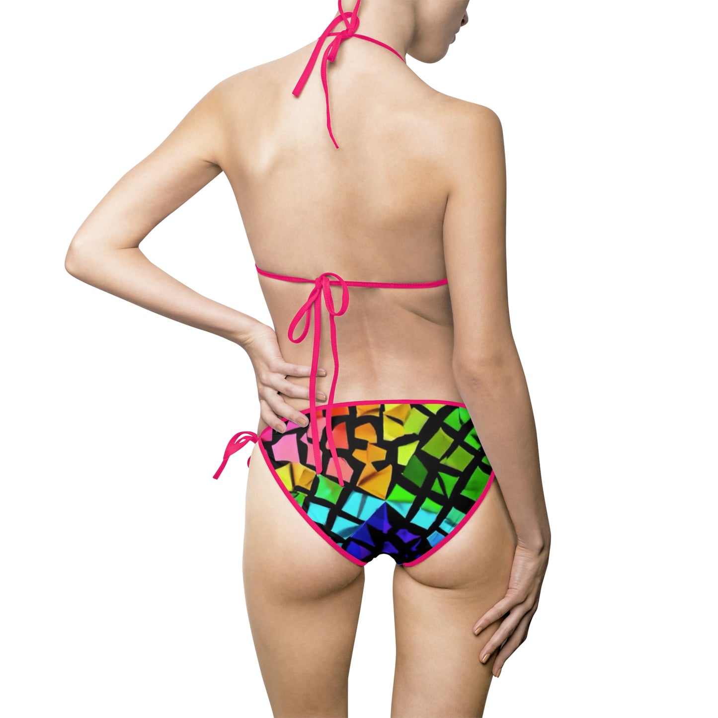 Pride Colorful Tribal Print Women's Bikini Swimsuit, Summer Swimwear, Beachwear, Pool Party Attire, Vacation Essentials