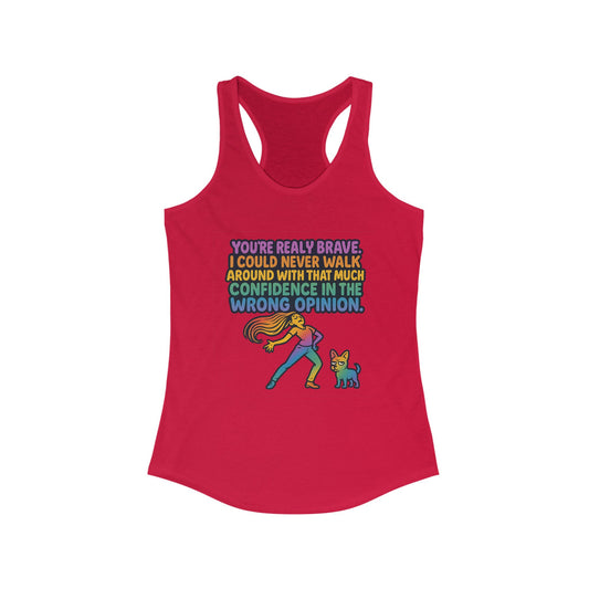 pride t-short Brave Confidence Women's Racerback Tank Top - Motivational Fitness Tee