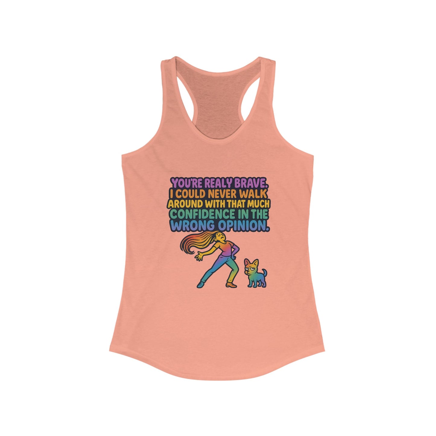 pride t-short Brave Confidence Women's Racerback Tank Top - Motivational Fitness Tee