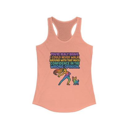 pride t-short Brave Confidence Women's Racerback Tank Top - Motivational Fitness Tee