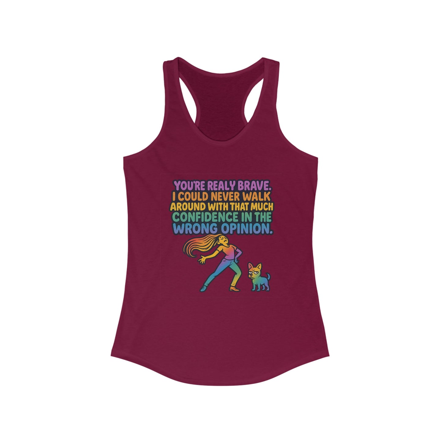 pride t-short Brave Confidence Women's Racerback Tank Top - Motivational Fitness Tee