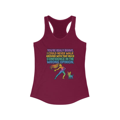 pride t-short Brave Confidence Women's Racerback Tank Top - Motivational Fitness Tee
