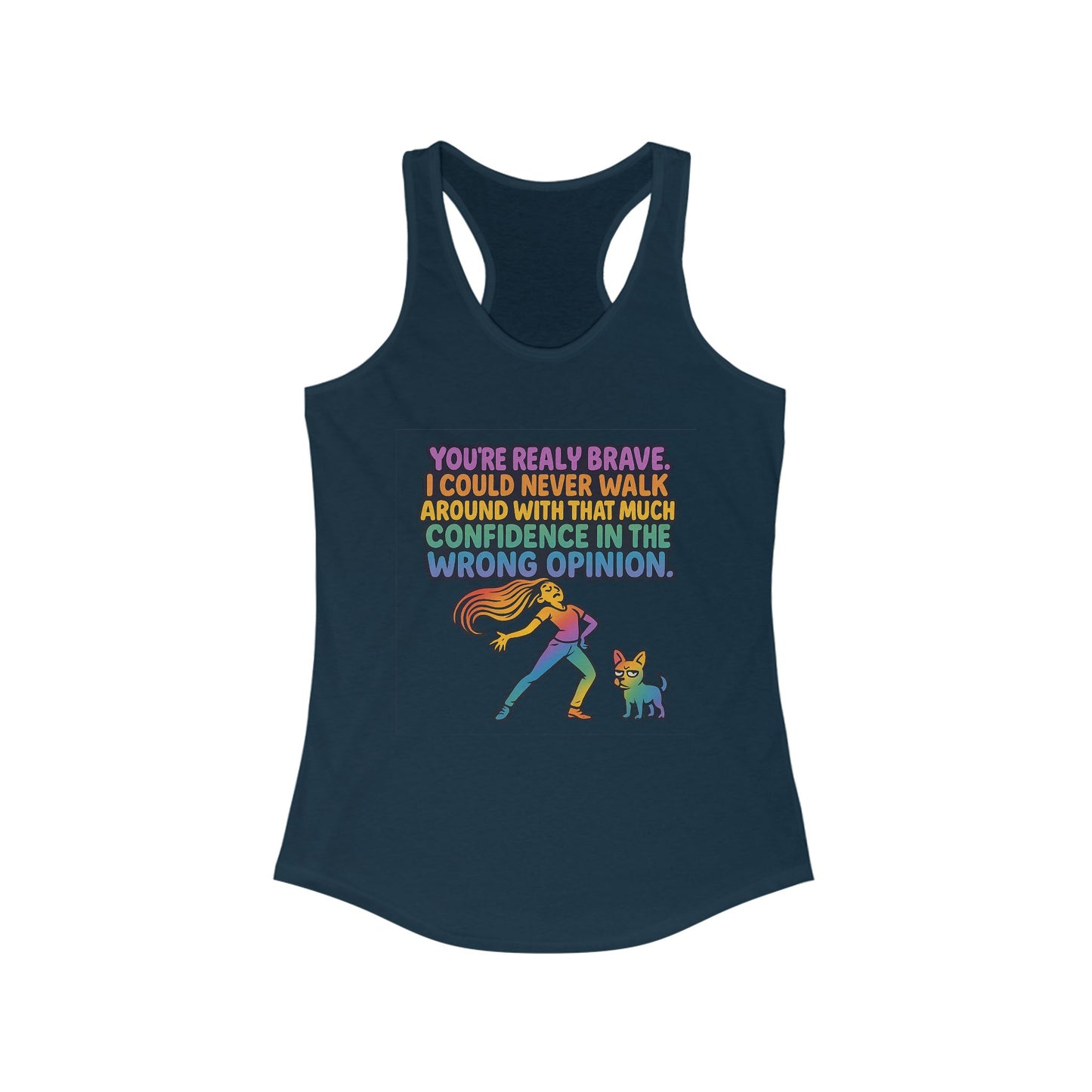 pride t-short Brave Confidence Women's Racerback Tank Top - Motivational Fitness Tee