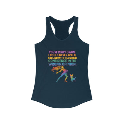 pride t-short Brave Confidence Women's Racerback Tank Top - Motivational Fitness Tee