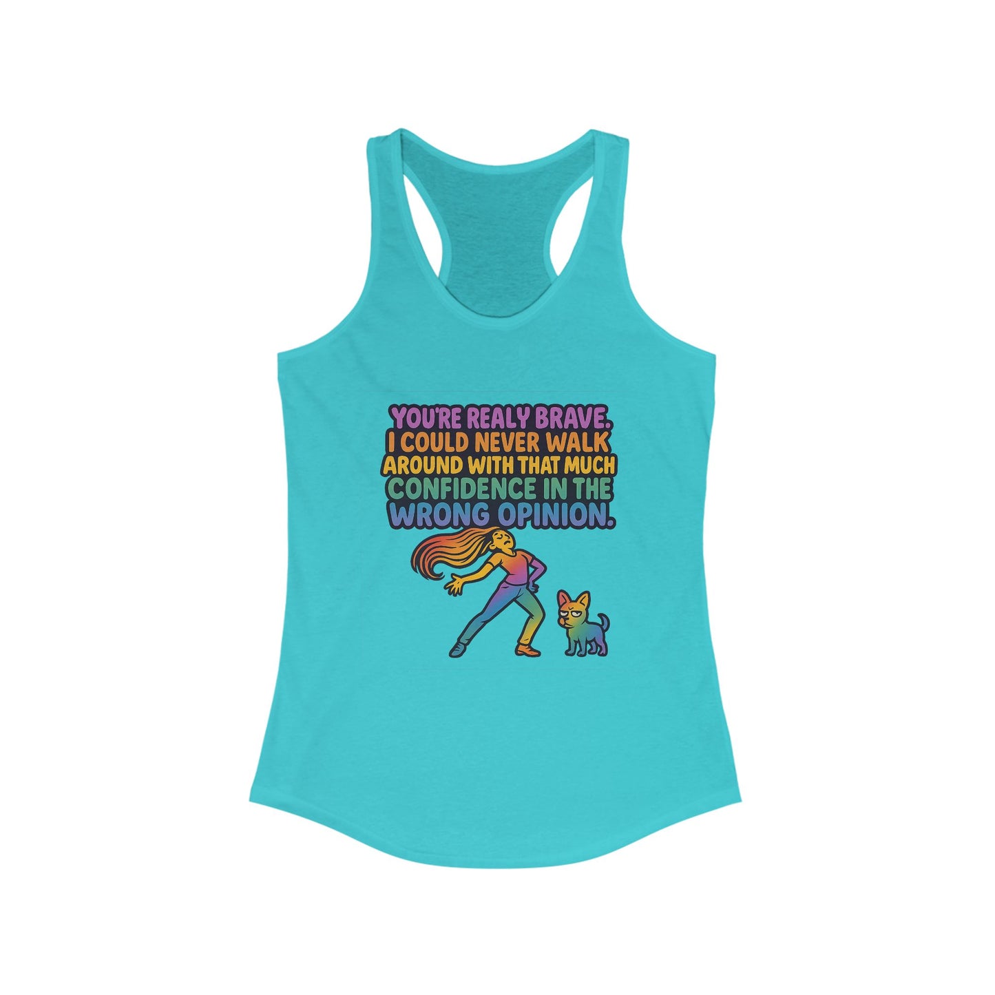 pride t-short Brave Confidence Women's Racerback Tank Top - Motivational Fitness Tee
