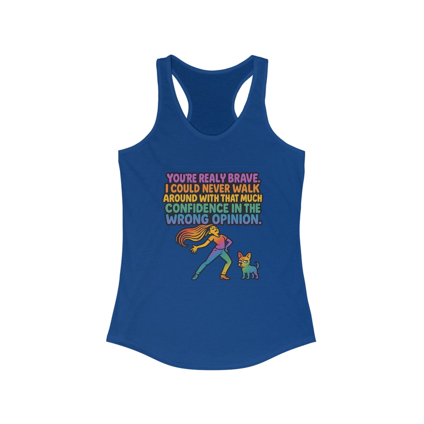pride t-short Brave Confidence Women's Racerback Tank Top - Motivational Fitness Tee