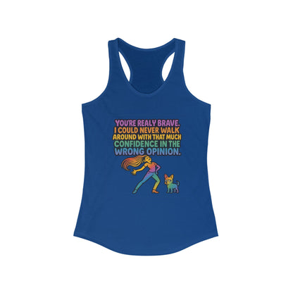 pride t-short Brave Confidence Women's Racerback Tank Top - Motivational Fitness Tee