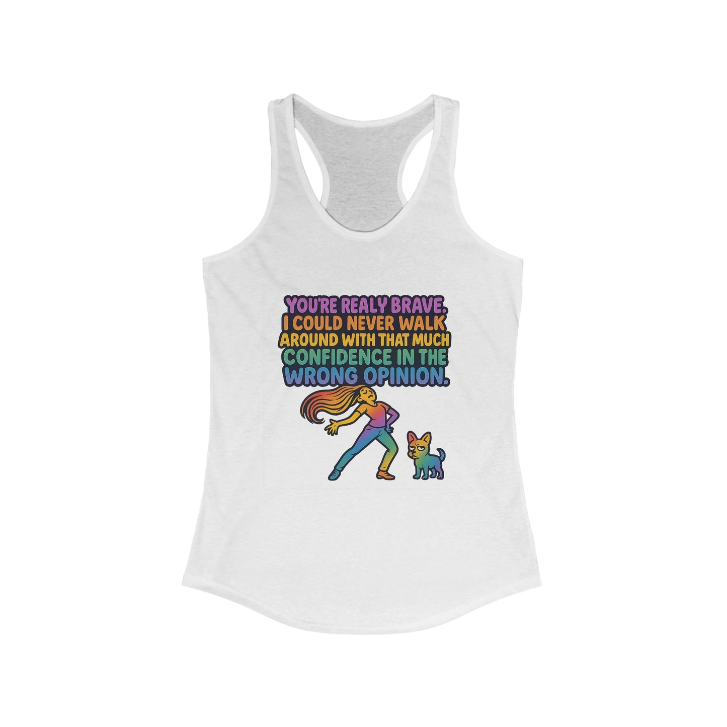 pride t-short Brave Confidence Women's Racerback Tank Top - Motivational Fitness Tee