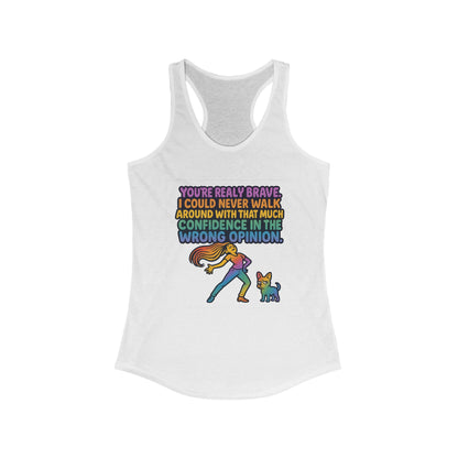 pride t-short Brave Confidence Women's Racerback Tank Top - Motivational Fitness Tee