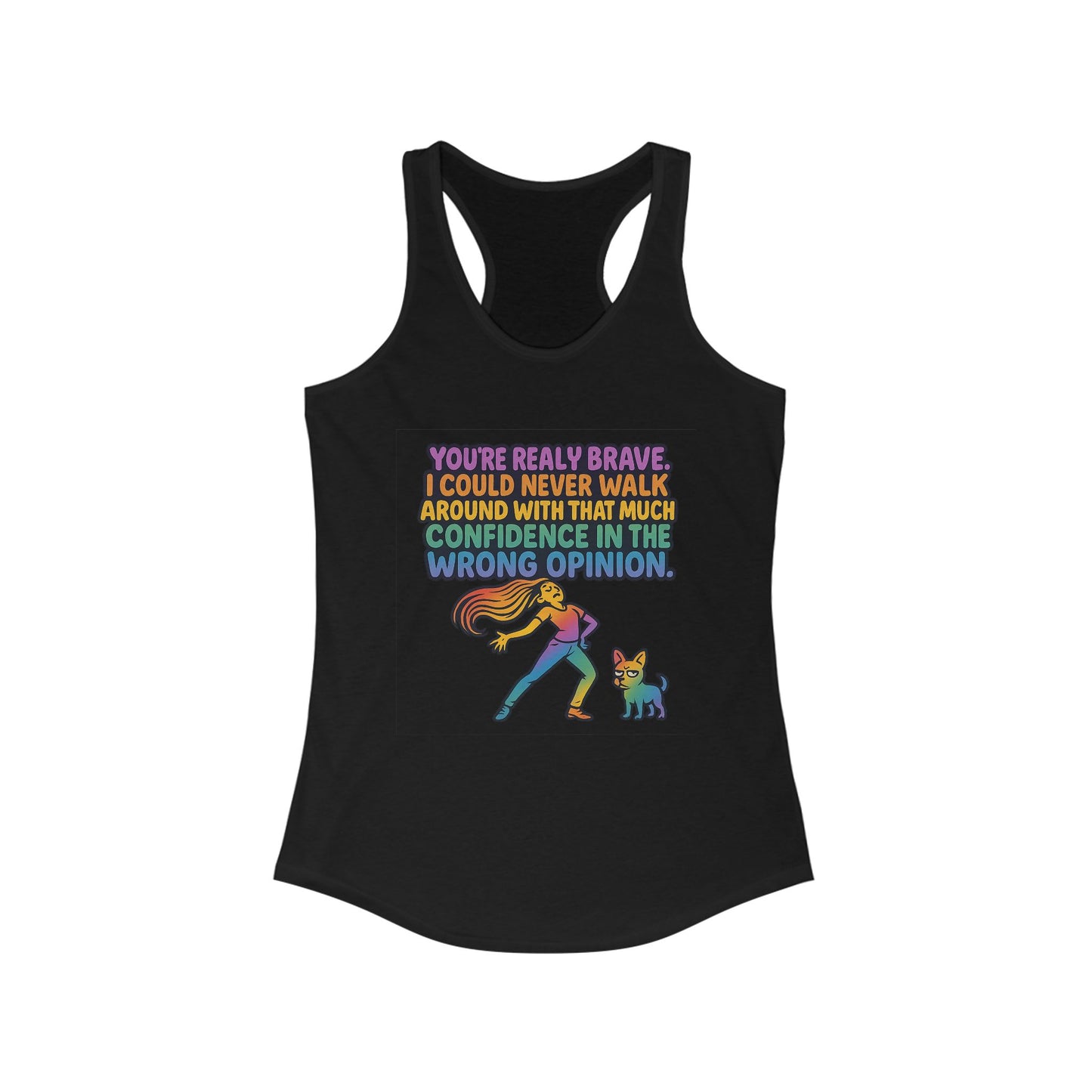 pride t-short Brave Confidence Women's Racerback Tank Top - Motivational Fitness Tee