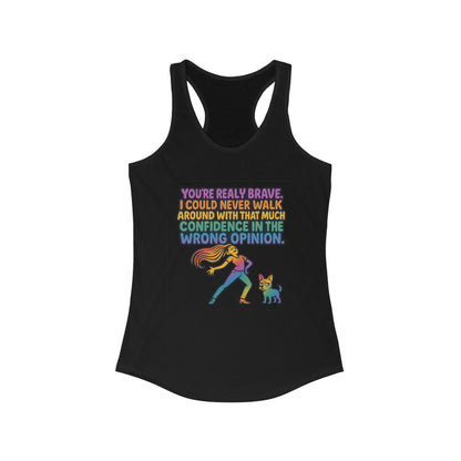 pride t-short Brave Confidence Women's Racerback Tank Top - Motivational Fitness Tee