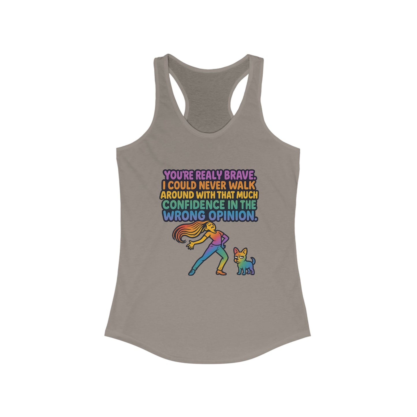 pride t-short Brave Confidence Women's Racerback Tank Top - Motivational Fitness Tee