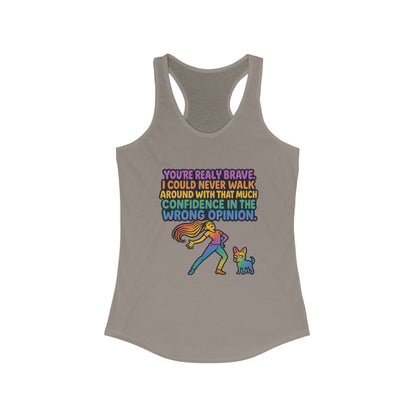 pride t-short Brave Confidence Women's Racerback Tank Top - Motivational Fitness Tee