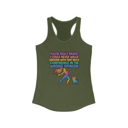 pride t-short Brave Confidence Women's Racerback Tank Top - Motivational Fitness Tee