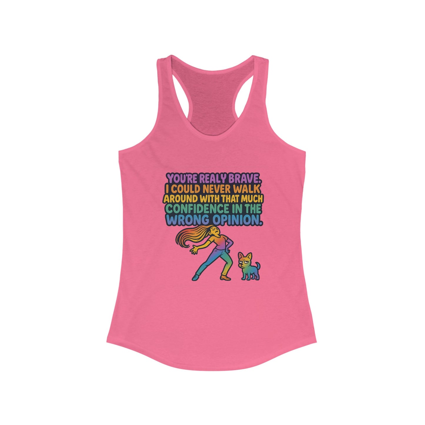 pride t-short Brave Confidence Women's Racerback Tank Top - Motivational Fitness Tee