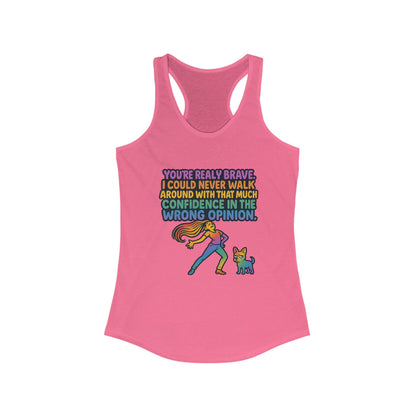 pride t-short Brave Confidence Women's Racerback Tank Top - Motivational Fitness Tee