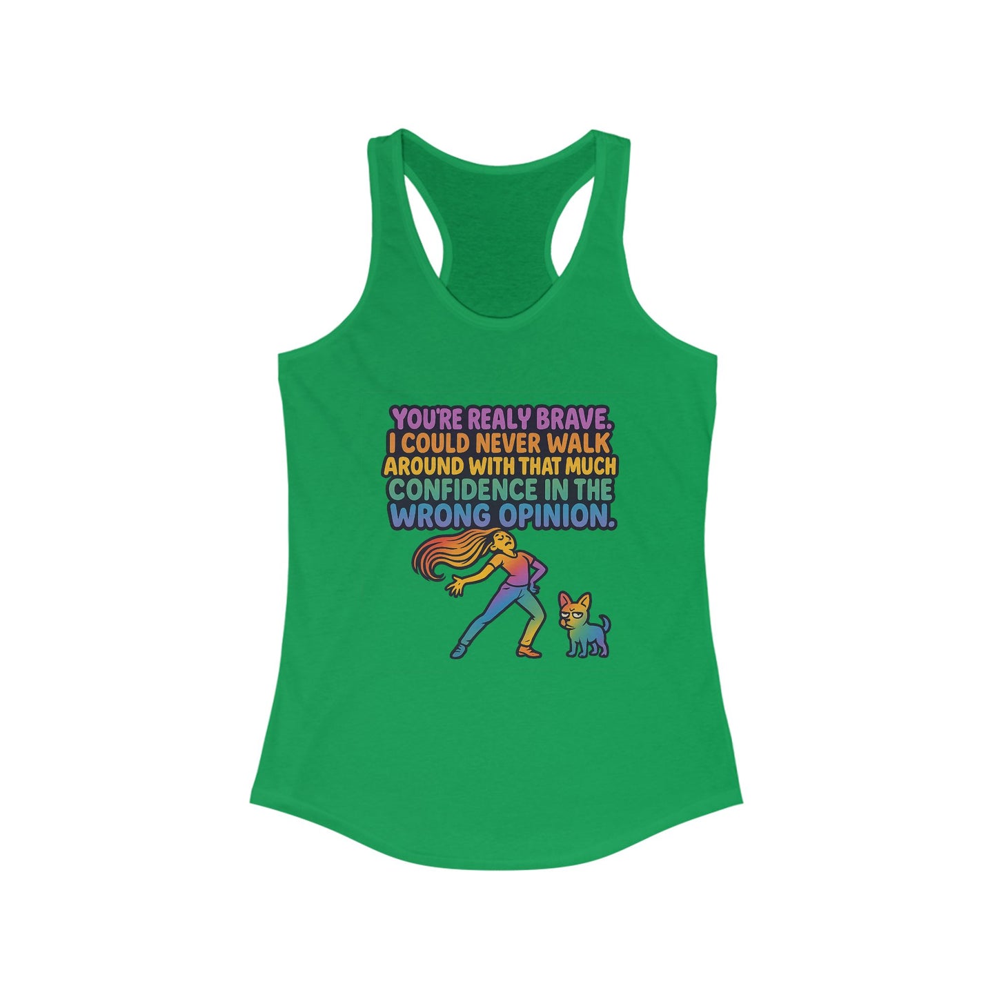 pride t-short Brave Confidence Women's Racerback Tank Top - Motivational Fitness Tee