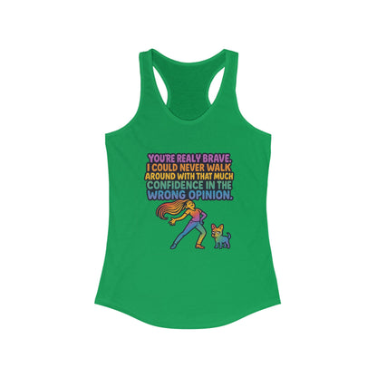 pride t-short Brave Confidence Women's Racerback Tank Top - Motivational Fitness Tee