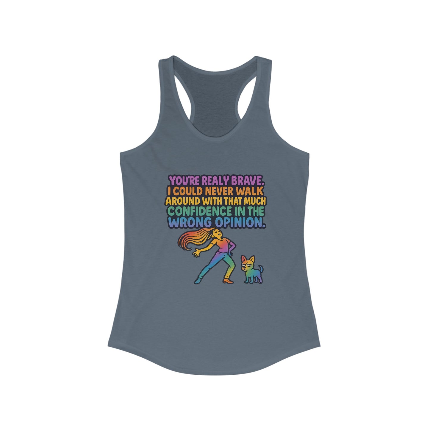 pride t-short Brave Confidence Women's Racerback Tank Top - Motivational Fitness Tee