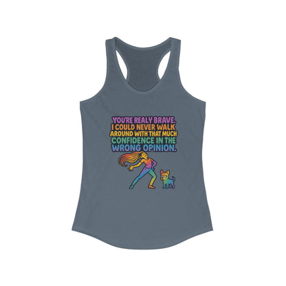pride t-short Brave Confidence Women's Racerback Tank Top - Motivational Fitness Tee