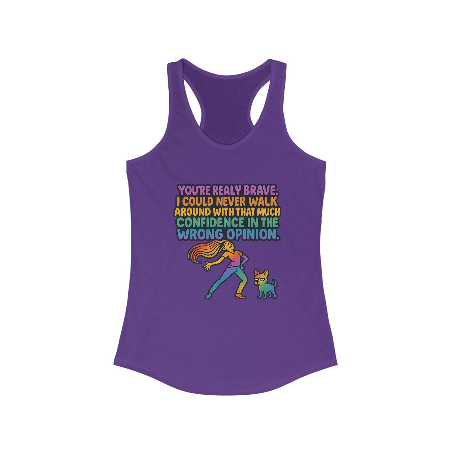 pride t-short Brave Confidence Women's Racerback Tank Top - Motivational Fitness Tee