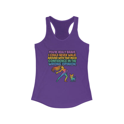 pride t-short Brave Confidence Women's Racerback Tank Top - Motivational Fitness Tee
