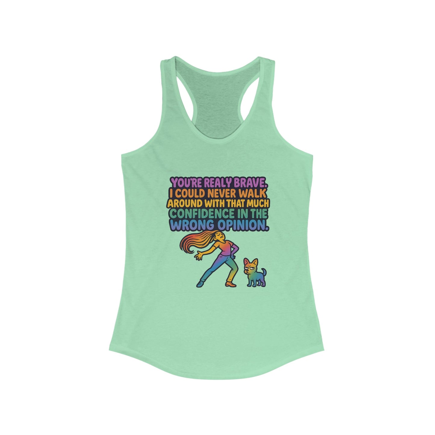 pride t-short Brave Confidence Women's Racerback Tank Top - Motivational Fitness Tee