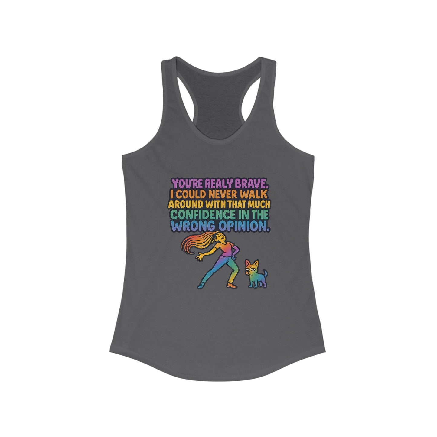 pride t-short Brave Confidence Women's Racerback Tank Top - Motivational Fitness Tee