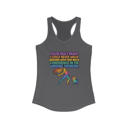 pride t-short Brave Confidence Women's Racerback Tank Top - Motivational Fitness Tee