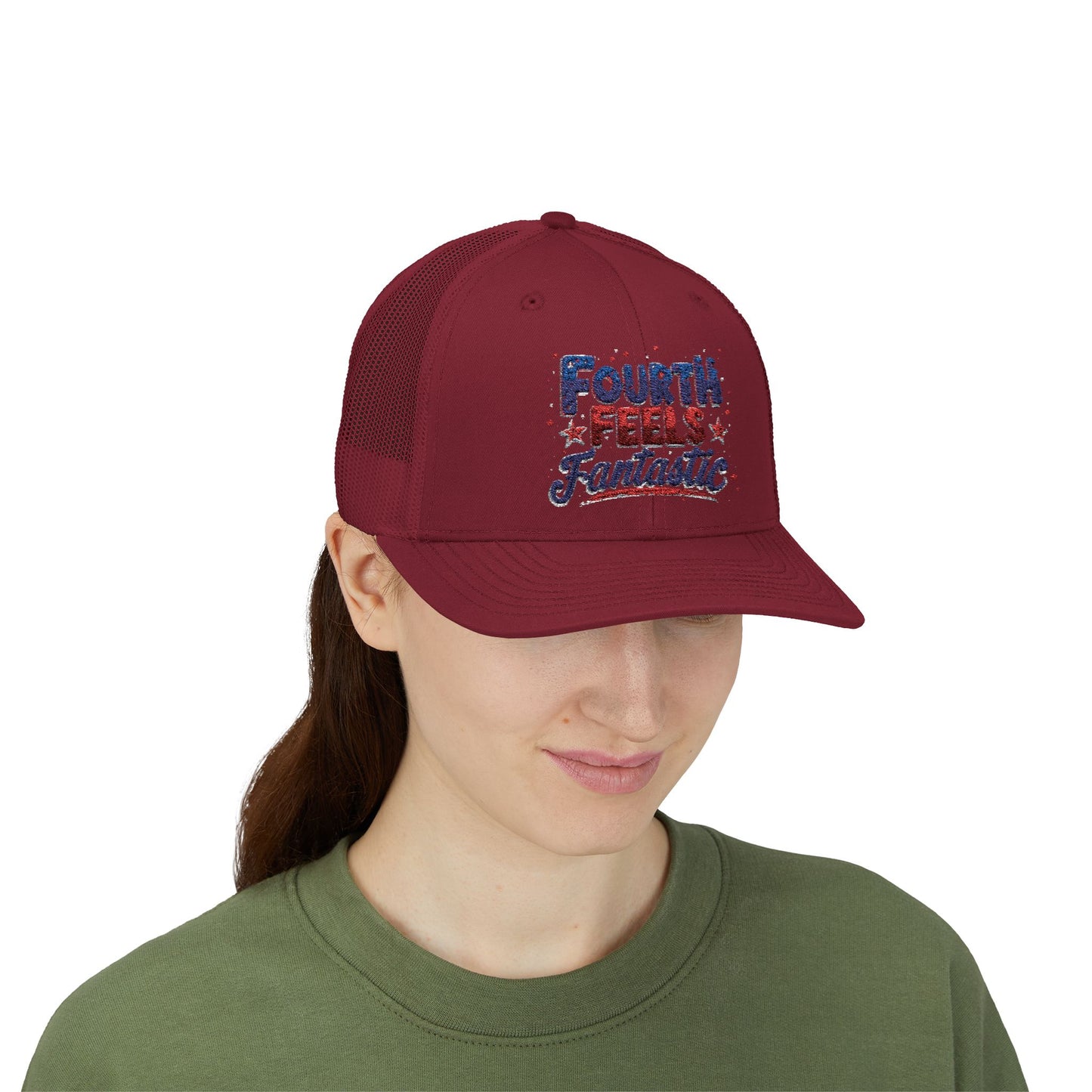 Fourth of July Celebration Snapback Cap - Patriotic Trucker Hat