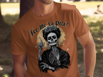 Skeletal Figure with Unique Pose Design T-Shirt Product