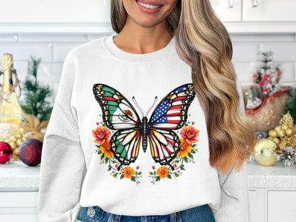 American Flag Butterfly Floral Sweatshirt product type