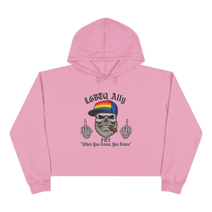 LGBTQ Pride Cat Lover's Crop Hoodie, Funny Hoodie, Gift for Cat Dads, Casual Streetwear, Cozy Hoodie for Pet Owners