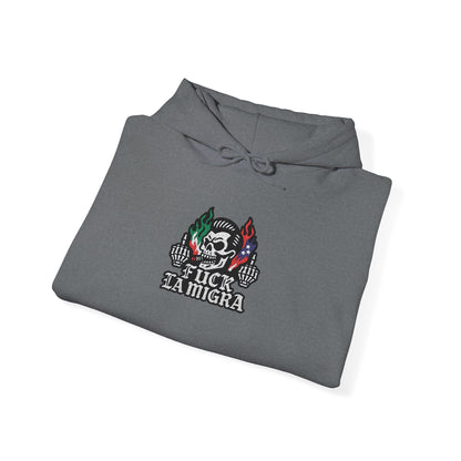 Fuck La Migra Embroidery Hoodie Anto Trump Hoodie Unisex Heavy Blend™ Hooded Sweatshirt