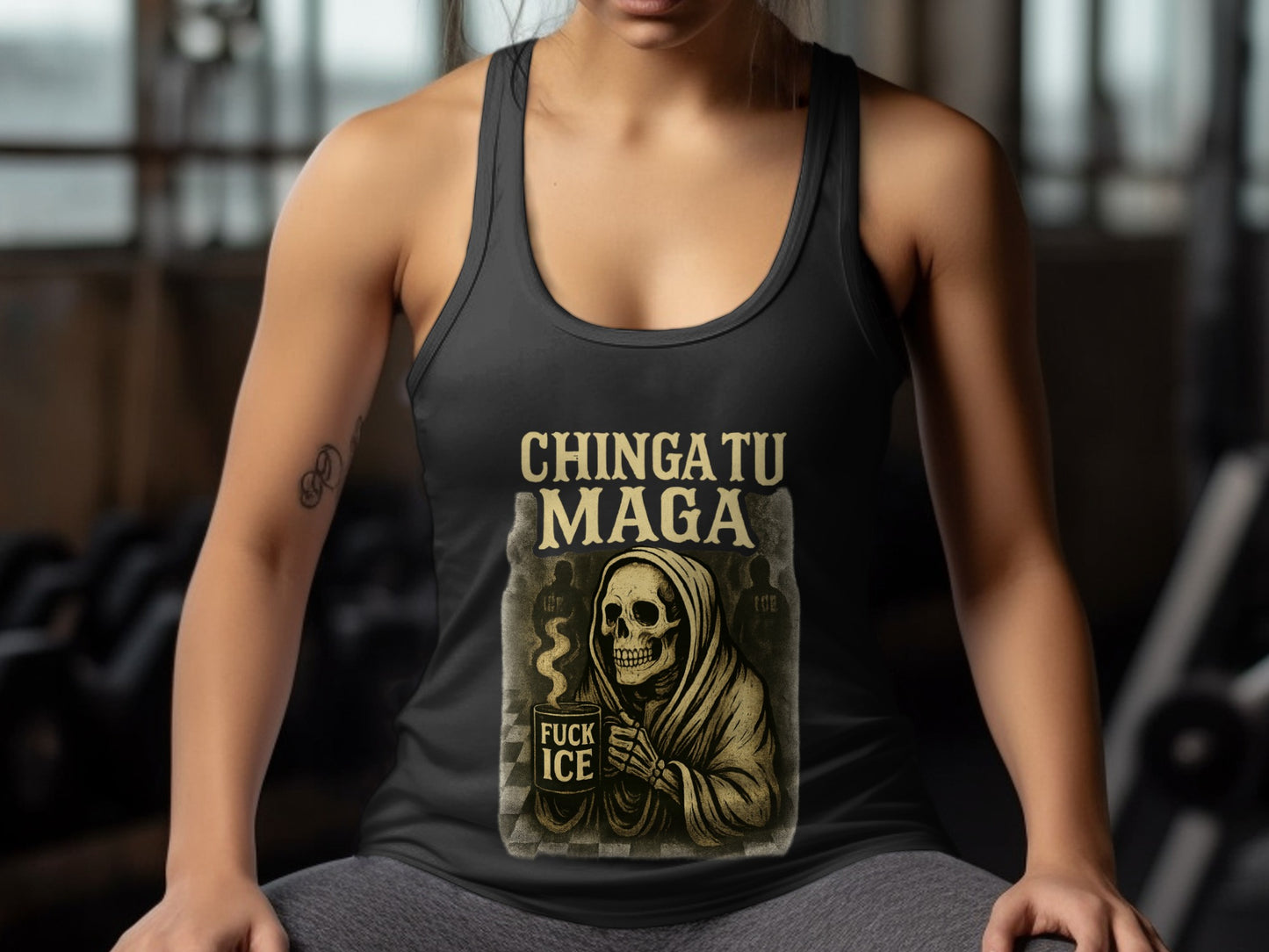 Chinga Tu Maga Fuck Ice Graphic Printed Tank Top