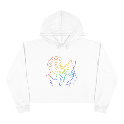 Rainbow Dog Love Crop Hoodie - Perfect Gift for Pet Lovers