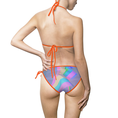Pride Rainbow Women's Bikini Swimsuit, Colorful Summer Swimwear, LGBTQ+ Pride Gift, Beachwear, Pool Party Swim Set, AOP Swimwear