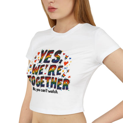 Colorful Yes We're Together Baby Tee - Cute Casual Top for Fun Gatherings