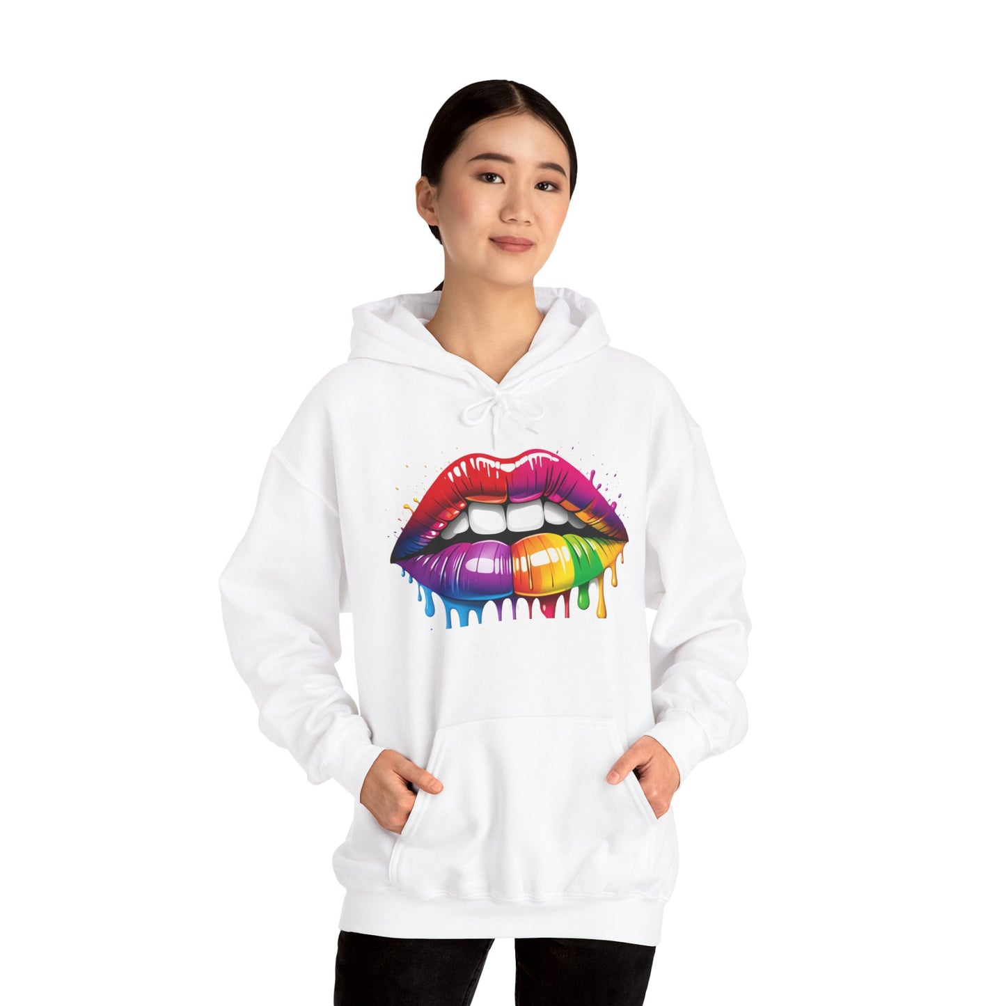 Pride hoodie Rainbow Dripping Lips Hoodie | Unisex Sweatshirt for Pride, LGBTQ+ Events, Casual Wear, Gift Idea, Vibrant Streetwear