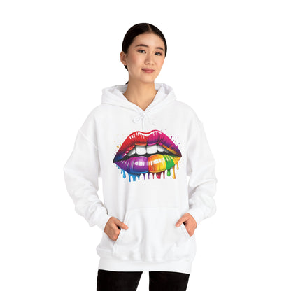 Pride hoodie Rainbow Dripping Lips Hoodie | Unisex Sweatshirt for Pride, LGBTQ+ Events, Casual Wear, Gift Idea, Vibrant Streetwear
