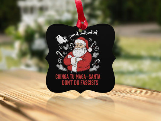 Santa Claus Ornament with Anti-Fascist Message