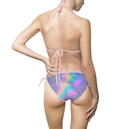 Pride Rainbow Women's Bikini Swimsuit, Colorful Summer Swimwear, LGBTQ+ Pride Gift, Beachwear, Pool Party Swim Set, AOP Swimwear